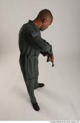 Man Adult Average Black Fighting with gun Standing poses Army